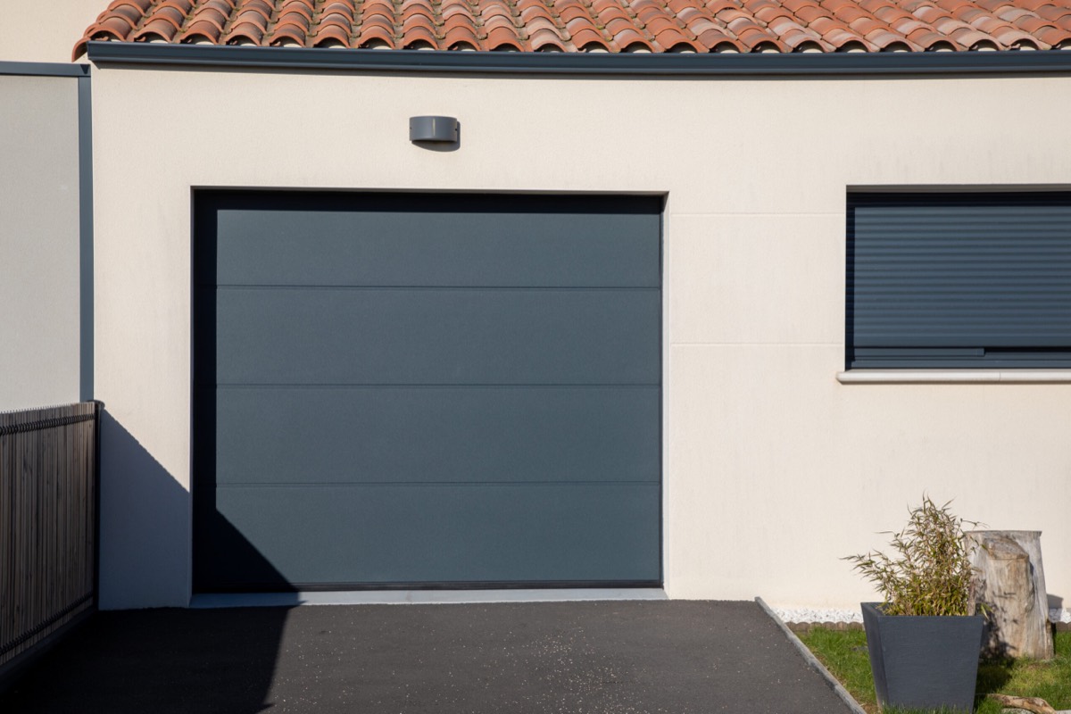 Modern gray garage door